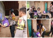 Kapolres Pesawaran Bagikan Sembako Kepada Warga Kurang Mampu secara Door to door