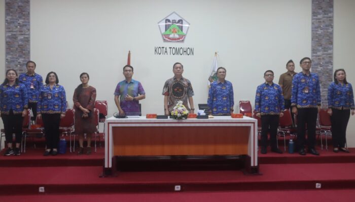 Wali Kota Tomohon Ikuti Entry Meeting Pemeriksaan LKPD 2025 Secara Daring