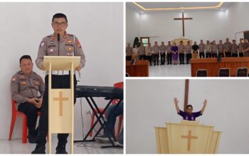 Kasat Lantas Polres Tomohon Pimpin Ibadah Oikumene di Aula Wicaksana Lakhawa