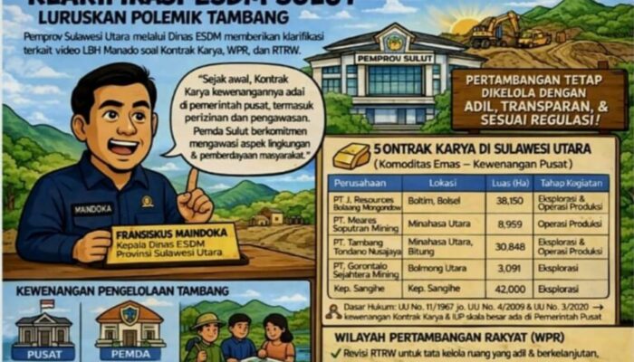 Pemprov Sulut Klarifikasi Video LBH Manado, Tegaskan Kewenangan Tambang di Pemerintah Pusat