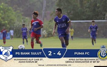 BREAKING NEWS: Puma FC Comeback Dramatis, Tumbangkan PS Bank Sulut 4-2