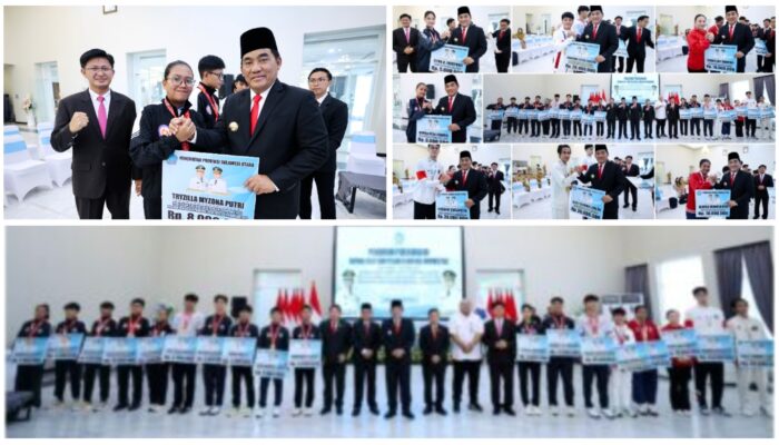Gubernur Yulius Serahkan Bonus Atlet Berprestasi, Bukti Nyata Dukungan Pemprov Sulut untuk Dunia Olahraga