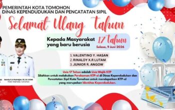 Pemkot Tomohon Dorong Warga Usia 17 Tahun Segera Rekam KTP-el
