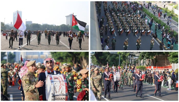 Parade Marching Band Unhan RI–Yordania Semarakkan Peringatan 80 Tahun Kemerdekaan Yordania di Jakarta