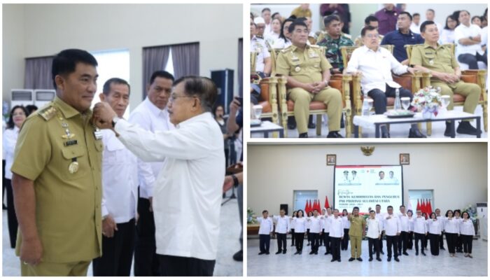Gubernur Yulius Selvanus Dampingi Jusuf Kalla Lantik Pengurus PMI Sulut, Dorong Respons Cepat untuk Aksi Kemanusiaan
