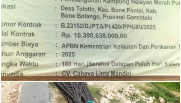 Proyek Pembangunan Kampung Nelayan Merah Putih Desa Tolotio Molor, Kejati Gorontalo Diminta Lakukan Penyelidikan
