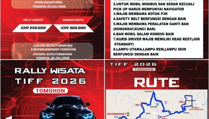 Menjelajah Tomohon di Balik Kemudi, Rally Wisata TIFF 2026 Padukan Petualangan, Pariwisata, dan Penghijauan