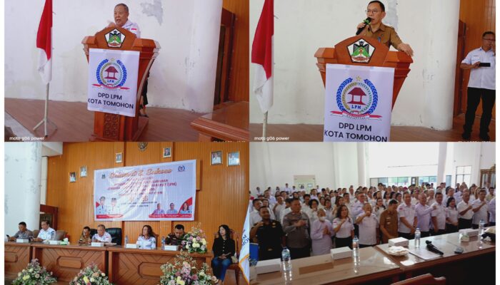 Lantik 5 Pengurus Kecamatan dan 44 Kelurahan, Arnold Poli Tegaskan LPM Tomohon Sah, Legal, Bukan Underbow Partai Politik