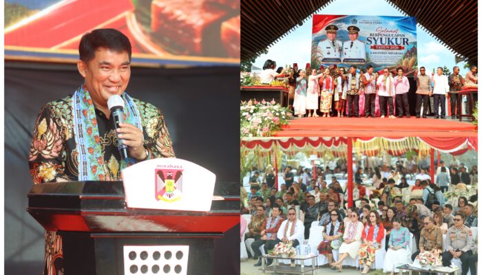 Gubernur Yulius dan Wagub Victor Hadiri Pengucapan Syukur Minahasa, Ajak Masyarakat Perkuat Persatuan