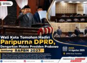 Wali Kota Tomohon Hadiri Paripurna DPRD, Dengarkan Pidato Presiden Prabowo tentang RAPBN 2027