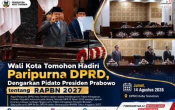 Wali Kota Tomohon Hadiri Paripurna DPRD, Dengarkan Pidato Presiden Prabowo tentang RAPBN 2027