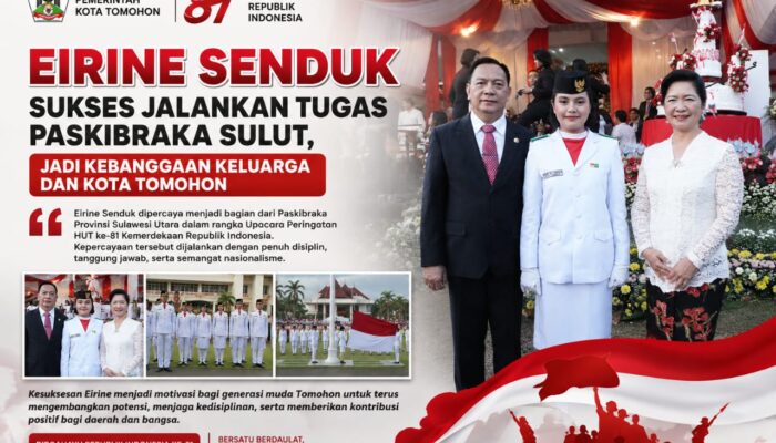 Eirine Senduk Sukses Jalankan Tugas Paskibraka Sulut, Jadi Kebanggaan Keluarga dan Kota Tomohon