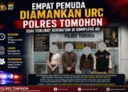 Empat Pemuda Diamankan URC Polres Tomohon Usai Terlibat Keributan di Kompleks AO