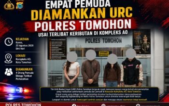 Empat Pemuda Diamankan URC Polres Tomohon Usai Terlibat Keributan di Kompleks AO