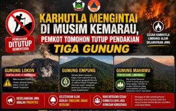 Karhutla Mengintai di Musim Kemarau, Pemkot Tomohon Tutup Pendakian Tiga Gunung