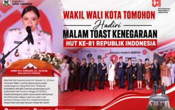 Wakil Wali Kota Tomohon Hadiri Malam Toast Kenegaraan HUT ke-81 RI