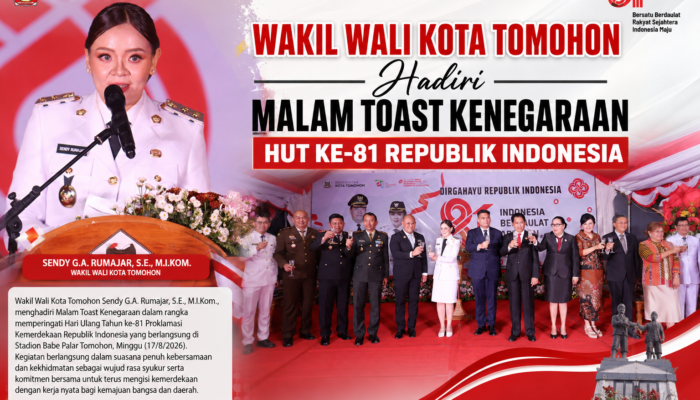 Wakil Wali Kota Tomohon Hadiri Malam Toast Kenegaraan HUT ke-81 RI