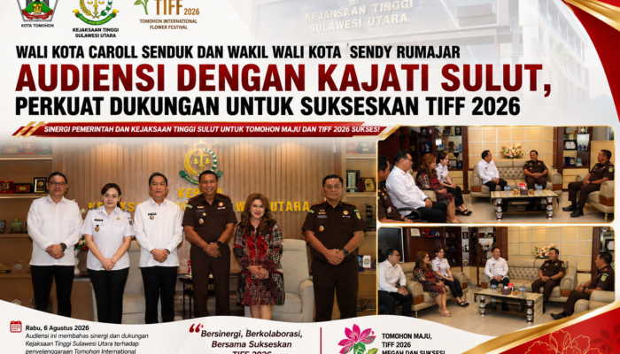 Wali Kota Caroll Senduk dan Wakil Wali Kota Sendy Rumajar Audiensi dengan Kajati Sulut, Perkuat Dukungan untuk Sukseskan TIFF 2026