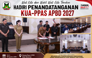 Wali Kota dan Wakil Wali Kota Tomohon Hadiri Penandatanganan KUA-PPAS APBD 2027