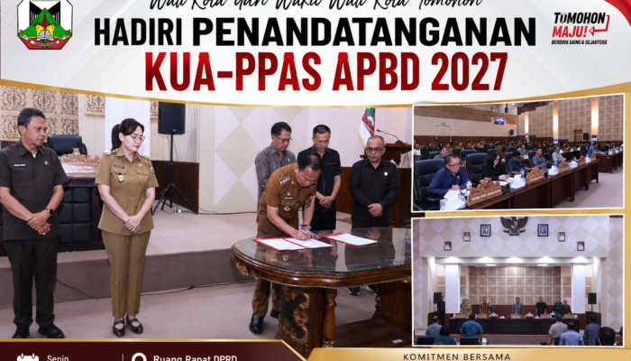 Wali Kota dan Wakil Wali Kota Tomohon Hadiri Penandatanganan KUA-PPAS APBD 2027