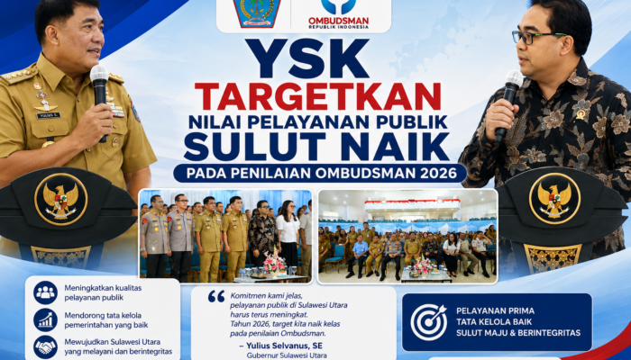 YSK Targetkan Nilai Pelayanan Publik Sulut Naik pada Penilaian Ombudsman 2026