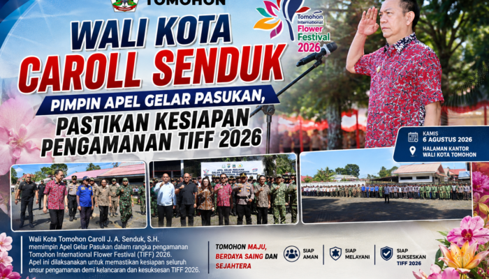 Wali Kota Caroll Senduk Pimpin Apel Gelar Pasukan, Pastikan Kesiapan Pengamanan TIFF 2026