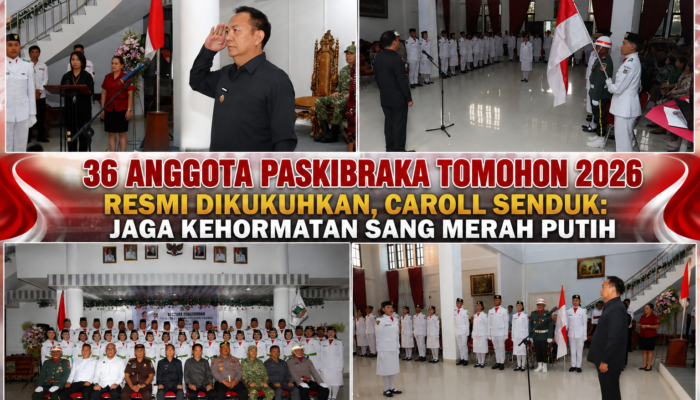 36 Anggota Paskibraka Tomohon 2026 Resmi Dikukuhkan, Caroll Senduk: Jaga Kehormatan Sang Merah Putih