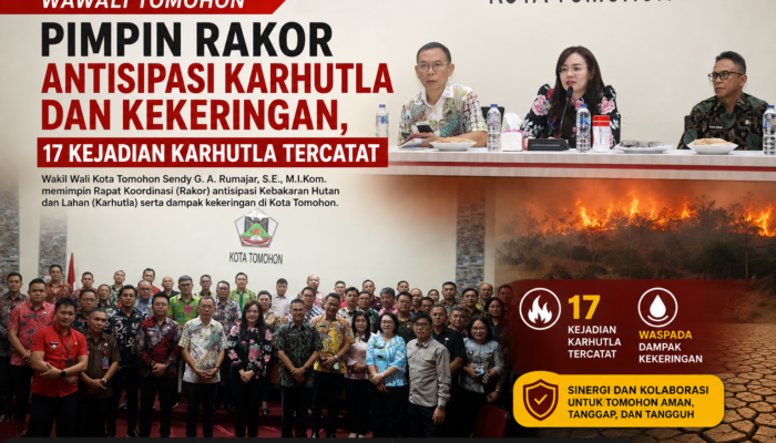 Wawali Tomohon Pimpin Rakor Antisipasi Karhutla dan Kekeringan, 17 Kejadian Karhutla Tercatat