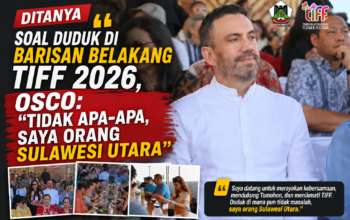 Ditanya Soal Duduk di Barisan Belakang TIFF 2026, Osco: “Tidak Apa-Apa, Saya Orang Sulawesi Utara”