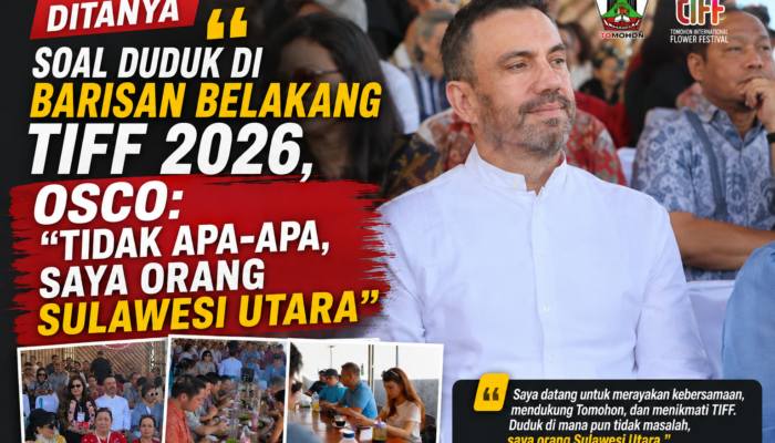 Ditanya Soal Duduk di Barisan Belakang TIFF 2026, Osco: “Tidak Apa-Apa, Saya Orang Sulawesi Utara”