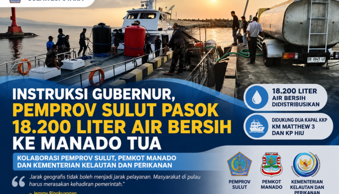 Instruksi Gubernur, Pemprov Sulut Pasok 18.200 Liter Air Bersih ke Manado Tua