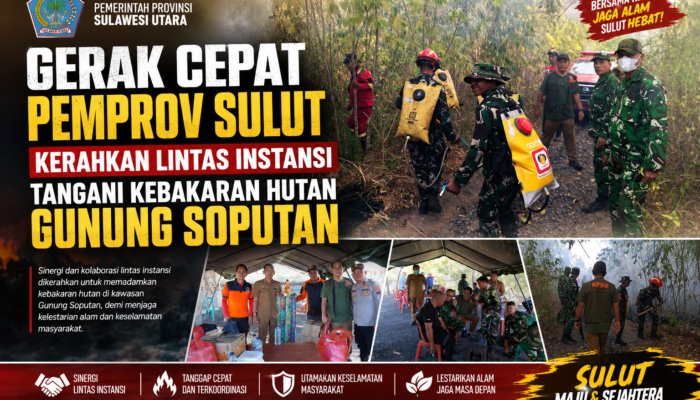 Gerak Cepat Pemprov Sulut Kerahkan Lintas Instansi Tangani Kebakaran Hutan Gunung Soputan