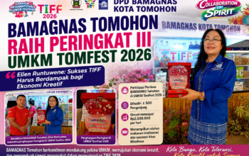 BAMAGNAS Tomohon Raih Peringkat III UMKM TomFest 2026, Ellen Runtuwene: Sukses TIFF Harus Berdampak bagi Ekonomi Kreatif