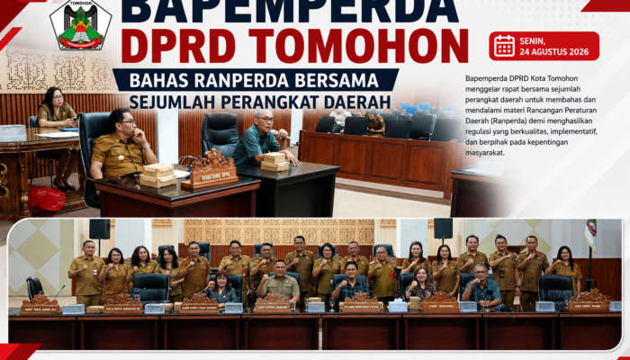 Bapemperda DPRD Tomohon Bahas Ranperda Bersama Sejumlah Perangkat Daerah