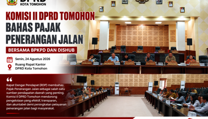 Komisi II DPRD Tomohon Bahas Pajak Penerangan Jalan Bersama BPKPD dan Dishub