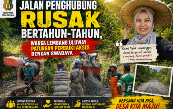 Jalan Penghubung Rusak Bertahun-tahun, Warga Lembang Uluway Patungan Perbaiki Akses dengan Swadaya