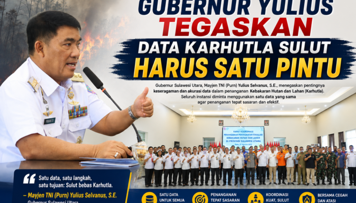 Gubernur Yulius Tegaskan Data Karhutla Sulut Harus Satu Pintu
