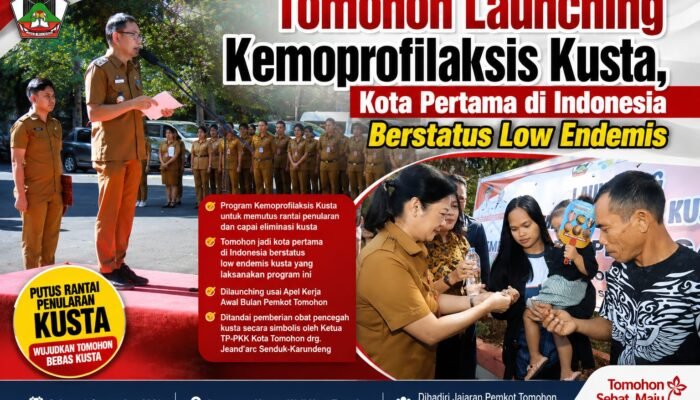 Tomohon Launching Kemoprofilaksis Kusta, Kota Pertama di Indonesia Berstatus Low Endemis