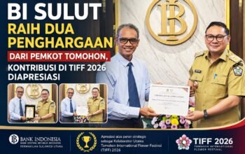 BI Sulut Raih Dua Penghargaan dari Pemkot Tomohon, Kontribusi di TIFF 2026 Diapresiasi