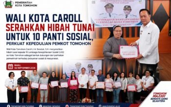 Wali Kota Caroll Serahkan Hibah Tunai untuk 10 Panti Sosial, Perkuat Kepedulian Pemkot Tomohon