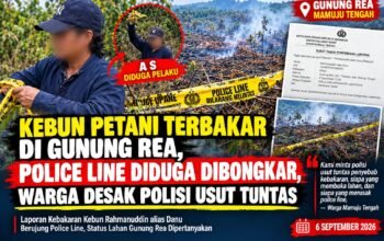 Kebun Petani Terbakar di Gunung Rea, Police Line Diduga Dibongkar, Warga Desak Polisi Usut Tuntas