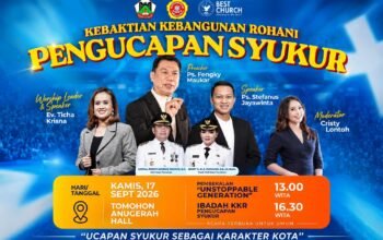 KKR Pengucapan Syukur Digelar di Tomohon, Usung Tema “Ucapan Syukur sebagai Karakter Kota”