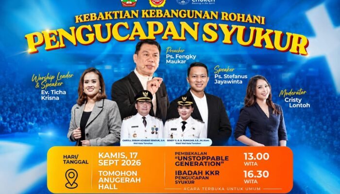 KKR Pengucapan Syukur Digelar di Tomohon, Usung Tema “Ucapan Syukur sebagai Karakter Kota”