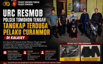 URC Resmob Polsek Tomohon Tengah Tangkap Terduga Pelaku Curanmor di Kalasey