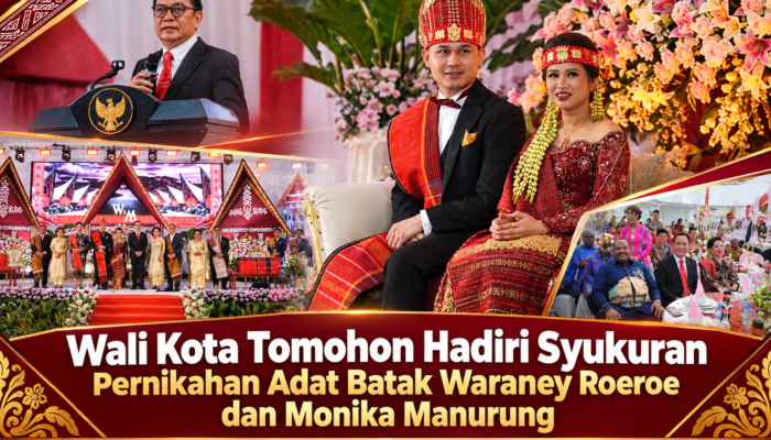 Wali Kota Tomohon Hadiri Syukuran Pernikahan Adat Batak Waraney Roeroe dan Monika Manurung