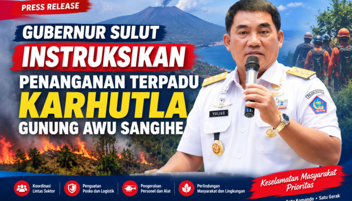 Gubernur Sulut Instruksikan Penanganan Terpadu Karhutla Gunung Awu Sangihe