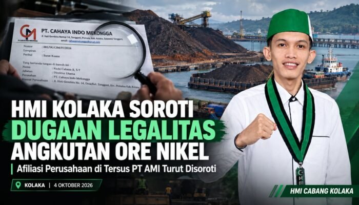 HMI Kolaka Soroti Dugaan Legalitas Angkutan Ore Nikel dan Afiliasi Perusahaan di Tersus PT AMI
