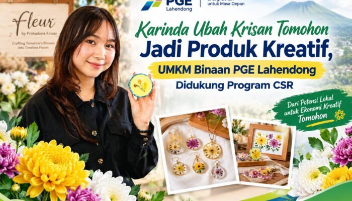 Karinda Ubah Krisan Tomohon Jadi Produk Kreatif, UMKM Binaan PGE Lahendong Didukung Program CSR