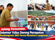 Jelang Peresmian, Gubernur Yulius Dorong Percepatan Pembangunan SMA Taruna Nusantara Langowan